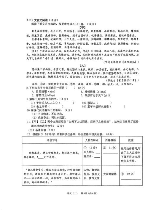 2023年海南省?？谑械谑闹袑W集團初中學業水平模擬考試 二 語文試題 圖片版無答案